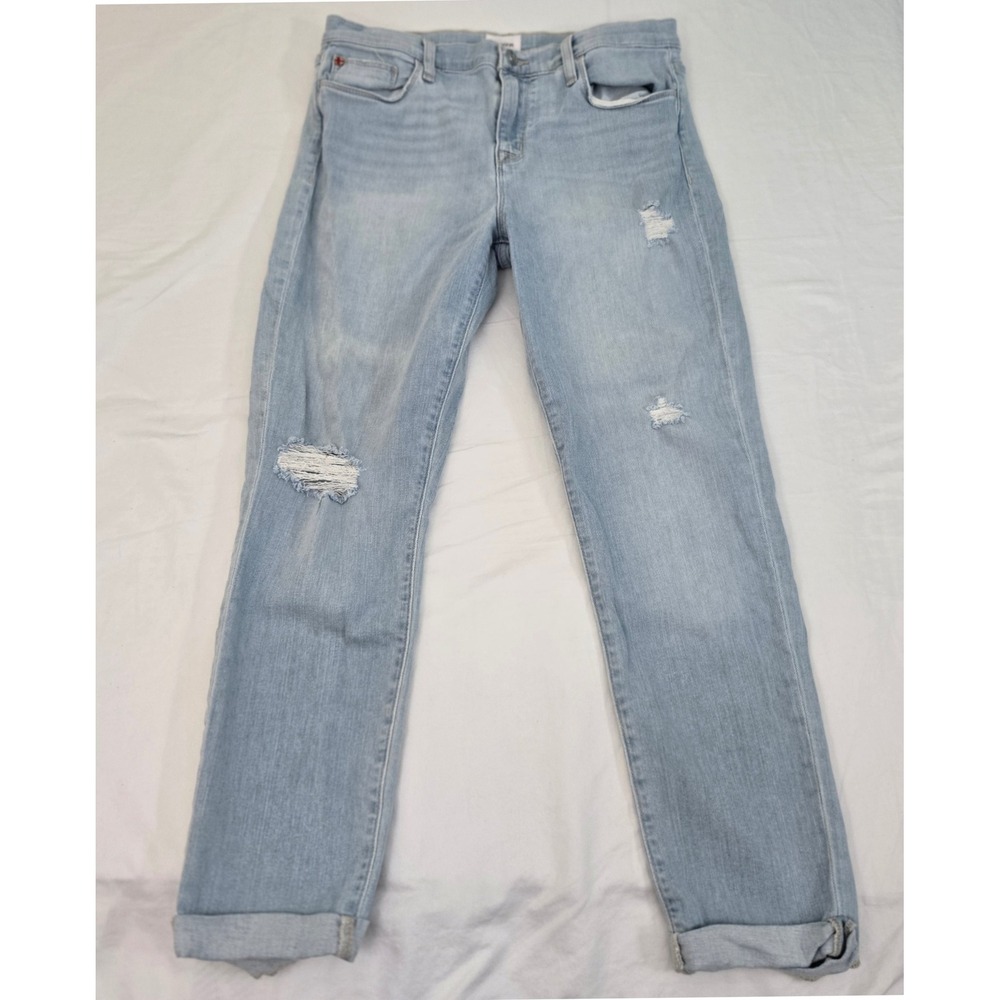 HUDSON NATALIE Womens Jeans Size‎ 28 Light Wash Distressed Straight Leg
